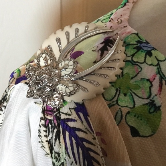 Roberto Cavalli Floral Sleeveless Dress shoulder Pin - EU38 - Picture 3 of 10